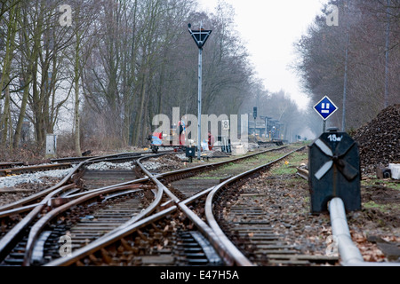 Komplette Sanierung der S-Bahn-Gleise Stockfoto