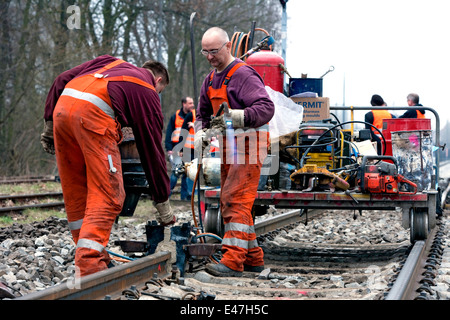 Komplette Sanierung der S-Bahn-Gleise Stockfoto