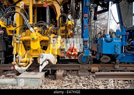 Komplette Sanierung der S-Bahn-Gleise Stockfoto