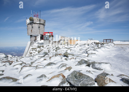 Appalachian Trail - der Gipfel des Mount Washington in den White Mountains, New Hampshire USA während der Wintermonate Stockfoto