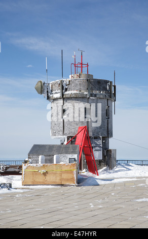 Appalachian Trail - der Gipfel des Mount Washington in den White Mountains, New Hampshire USA während der Wintermonate Stockfoto