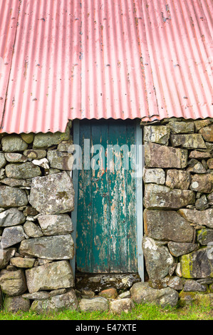 Alten Bauernhof Scheune im Auchindrain Croft Siedlungs- und Dorf Folkloremuseum in Ofen, Inveraray in den Highlands von Schottland Stockfoto