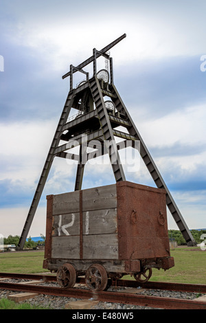 Das Denkmal für die Bergleute Ayrshire aus der Baronie Zeche, die arbeitslos wurden, wenn die Zeche geschlossen Stockfoto