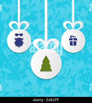Abbildung Weihnachtskugeln mit Dekoration design-Elemente Stockfoto