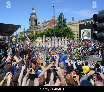 Leeds, Yorkshire. 5. Juli 2014. Der Start der Tour de France in Leeds. Bildnachweis: Paul Ridsdale/Alamy Live-Nachrichten Stockfoto