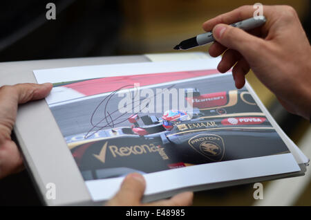 Romain Grosjean (FRA), Lotus F1 Team in Aktion beim britischen Formel 1 Grand Prix, Silverstone im Vereinigten Königreich. Stockfoto