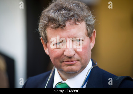 Rennpferd Trainer Mark Johnston bei Newmarket Stockfoto