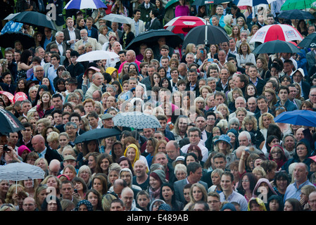 Newmarket Racecourse Abend treffen mit James Blunt Moon Landing World Tour 2014. Stockfoto