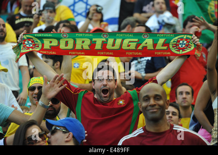 WM 2014, Salvador da Bahia, schildert Fans, Deutschland gegen Portugal. Nur zur redaktionellen Verwendung. Stockfoto