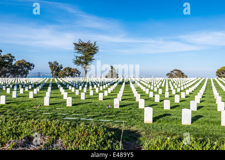 Die Fort Rosecrans National Cemetery.  San Diego, California, Vereinigte Staaten von Amerika. Stockfoto