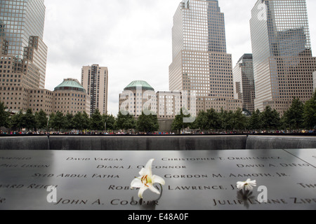 9/11 Memorial im World Trade Center, Ground Zero, New York Stockfoto