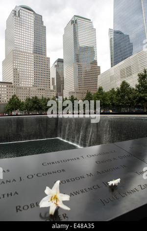 9/11 Memorial im World Trade Center, Ground Zero, New York Stockfoto