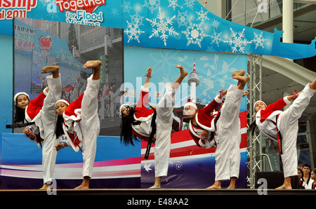 Bangkok, Thailand: Jugendliche, die Durchführung einer Tae Kwan Do Routine bei einem Thailand-Korea-Freundschaft-Festival Stockfoto