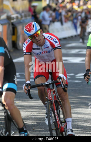 Ripon, UK. 5. Juli 2014.  Le Grand fahren. Tour De France.  Alex Kristoff (7. - Katusha) Tour kommt in Harrogate auf dem siebten Platz. Bildnachweis: Action Plus Sport Bilder/Alamy Live News Stockfoto