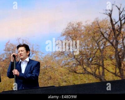 London, UK. 5. Juli 2014. Die Pogues, London Irish Punk Volkshelden spielen BST Festival Hyde Park. Shane MacGowan Credit: Rachel Megawhat/Alamy Live-Nachrichten Stockfoto