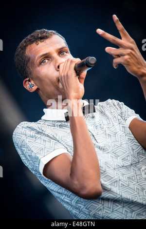 Stromae tritt beim Pinkpop Festival 2014 in Niederlande © Roberto Finizio/Alamy Live News Stockfoto