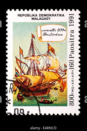 Briefmarke aus Madagaskar Darstellung Stockfoto