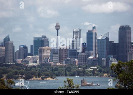 Sydney Skyline vom Taronga Zoo Stockfoto