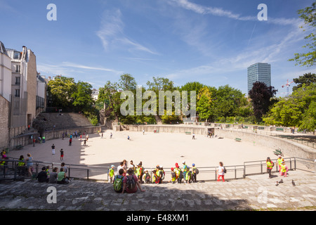 Arenes de Lutece in Paris. Sie gehören zu den wichtigsten Überreste aus der Gallo-römischen Zeit in der Stadt. Stockfoto