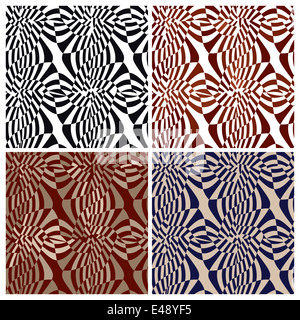 Abstrakte komplizierte Swatch, vier Farbvariationen Stockfoto