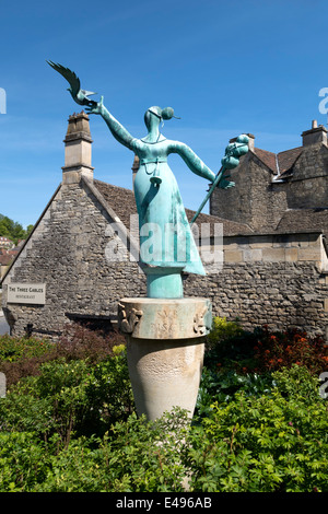 "Millie" bronze Statue, Bradford on Avon, Wiltshire, Vereinigtes Königreich. Stockfoto