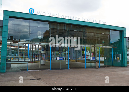 Eingang zum Bus Station Bahnhof fahren Wolverhampton West Midlands UK Stockfoto