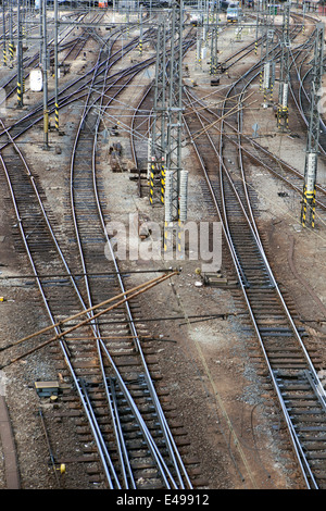 Bahngleise Linie Prag Hauptbahnhof Tschechische Republik Stockfoto