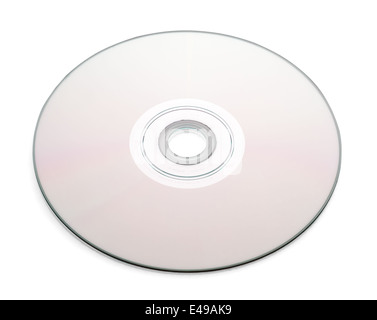 CD-Disc auf weißem Hintergrund, Nahaufnahme, isoliert Stockfoto