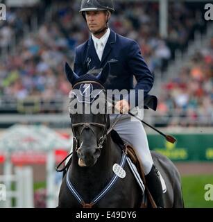 Calgary, Alberta, Kanada, 6. Juli 2014. Calgary, Alberta, Kanada, 6. Juli 2014. Richard Spooner Spruce Meadows North American 2014 © Nicolae Mihesan/Alamy Live News Bildnachweis: Nicolae Mihesan/Alamy Live-Nachrichten Stockfoto