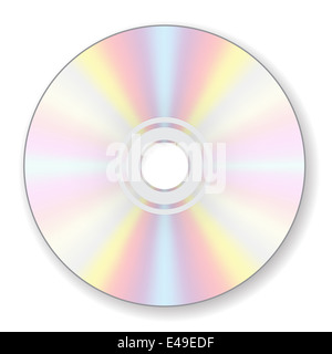 CD digital CD auf weißem Hintergrund. Gerasterte Kopie Stockfoto