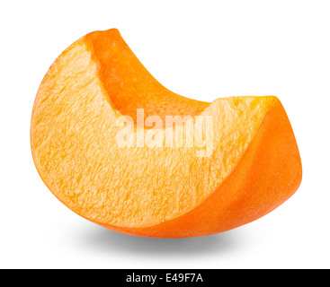 Slice-Aprikosen isoliert auf weißem Hintergrund Stockfoto