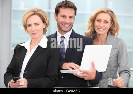 Trio der dynamische Unternehmer Stockfoto