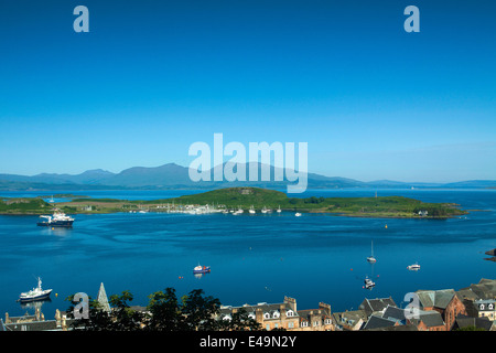 Mull, Sound Kerrera, Kerrara und Oban aus McCaig es Tower, Argyll & Bute Stockfoto