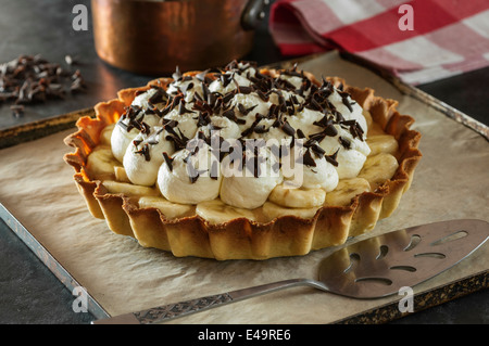 Banoffee Pie. Banane, Sahne und Toffee Dessert. Stockfoto