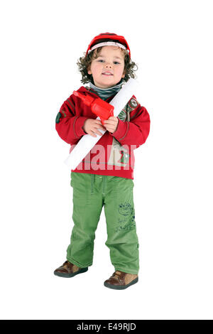Kleiner Junge gekleidet als Vorarbeiter Stockfoto
