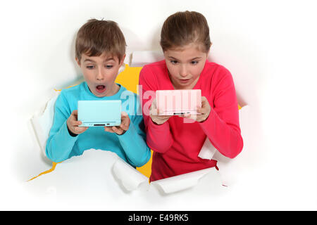 Kinder Spiele-handheld-computer Stockfoto