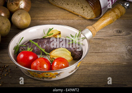 Krupniok traditionelle Blutwurst in der polnischen Küche Stockfoto