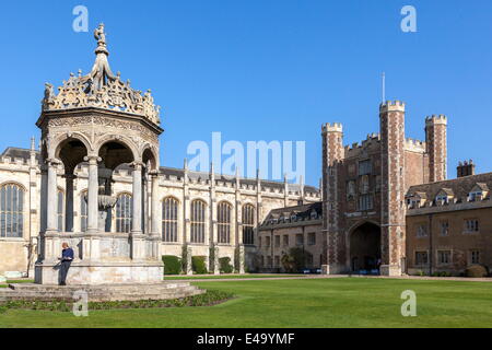 Der Great Court, Trinity College, Cambridge, Cambridgeshire, England, Vereinigtes Königreich, Europa Stockfoto