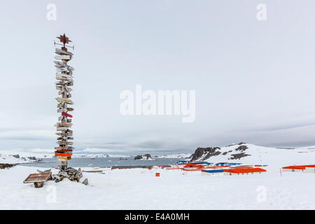 Chilenischen Station Frei Basis, King George Island, South Shetland Insel Forschungsgruppe, Antarktis, Polarregionen Stockfoto