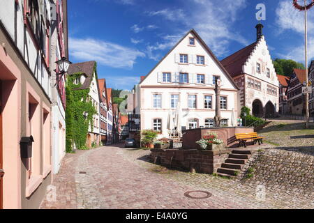 Rathaus und Marktplatz, Schiltach, Black Forest, Baden-Württemberg, Deutschland, Europa Stockfoto