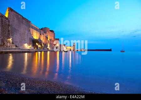 Chateau Royale, Collioure, Languedoc-Roussillon, Frankreich, Mittelmeer, Europa Stockfoto