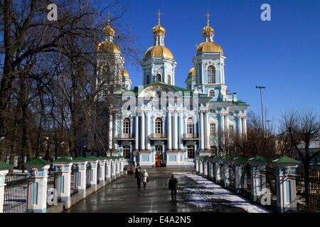 St.-Nikolaus-Marine-Kathedrale, St. Petersburg, Russland, Europa Stockfoto