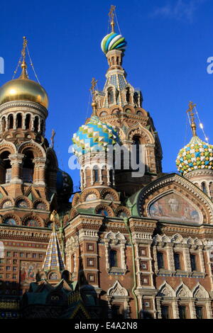 Kirche des Erlösers auf Auferstehungskirche (Auferstehungskirche), St. Petersburg, Russland, Europa Stockfoto