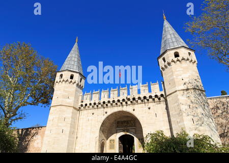 Topkapi-Palast, UNESCO-Weltkulturerbe, Stadtteil Sultanahmet, Istanbul, Türkei, Europa Stockfoto