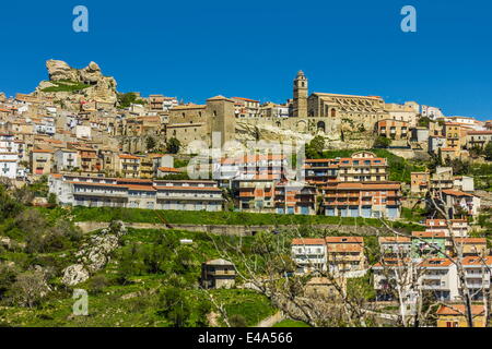 Cerami, gründete die Stadt von den alten Griechen und Standort der wichtigsten Norman und muslimischen Schlacht, Cerami, Provinz Enna, Sizilien, Italien Stockfoto