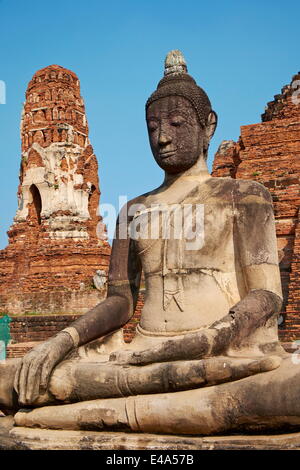 Buddha-Statue, Wat Mahatat, Ayutthaya Historical Park, UNESCO-Weltkulturerbe, Ayutthaya, Thailand, Südostasien, Asien Stockfoto