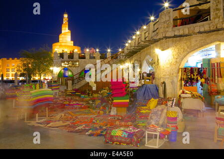 Souq Waqif bei Dämmerung, Doha, Katar, Middle East Stockfoto