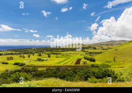 Einen Blick am Rande des Nationalpark Rapa Nui, UNESCO, Ostern Insel (Isla de Pascua), Hanga Roa, Chile Stockfoto