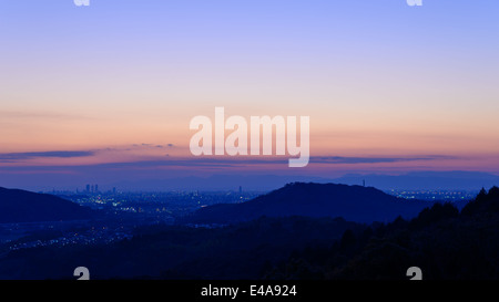 Der Stadt Nagoya in der Abenddämmerung Stockfoto