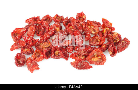 Getrocknete Tomaten isoliert auf weißem Hintergrund. Stockfoto